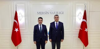 VALİ ATİLLA TOROS, KUZEY KIBRIS TÜRK CUMHURİYETİ MERSİN BAŞKONSOLOSU OLARAK ATANAN VE İLİMİZDE GÖREVE BAŞLAYAN EREK ÇAĞATAY İLE GÖRÜŞTÜ