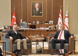 Cumhurbaşkanı Tufan Erhürman, Türkiye Odalar ve Borsalar Birliği Başkanı Rifat Hisarcıklıoğlu ve beraberindeki heyeti kabul etti